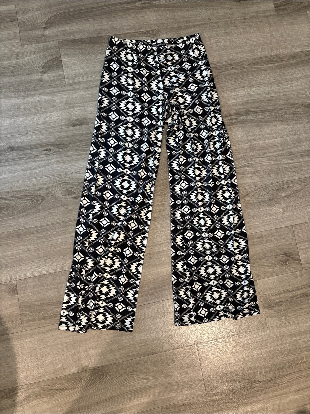 American Dream Black & White Geometric Wide Leg Pants